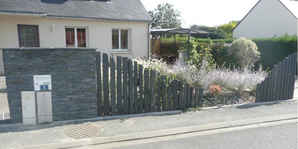 pose d'une clôture en ardoise