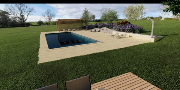 rendu 3D pergola piscine