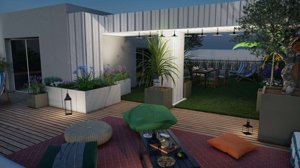 terrasse balcon rendu 3D