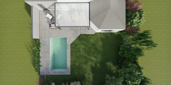 pergola bioclimatique rendu 3D
