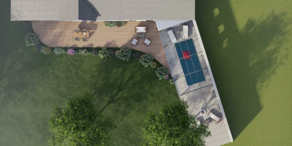 abri piscine rendu 3D